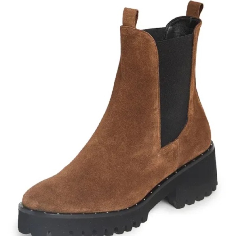 Freda Salvador Brooke Rain Boot Brown Suede Size 7.5